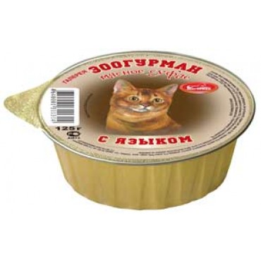 консервы для кошек "зоогурман" мясное суфле с языком