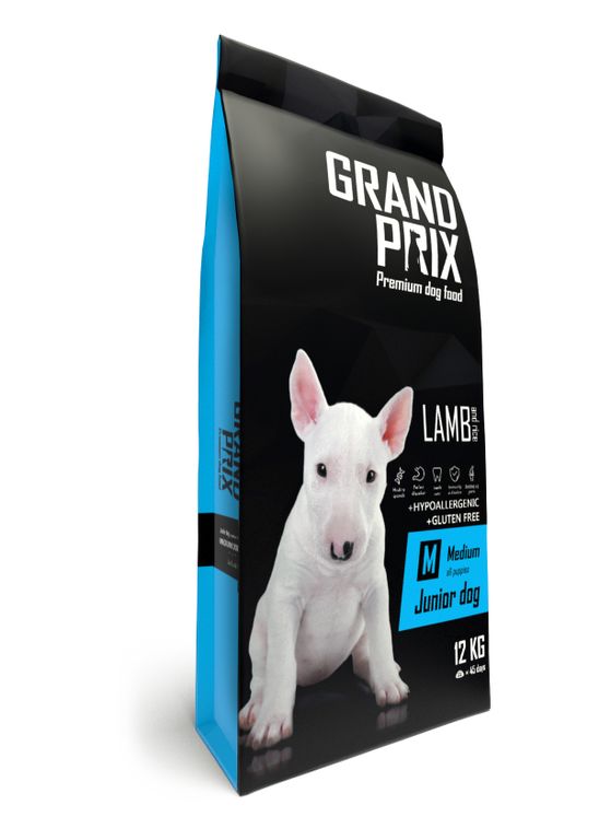 сухой корм для щенков собак средних пород "grand prix medium junior" (гранд прикс) с ягненком