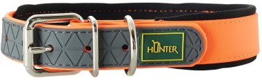 hunter ошейник для собак convenience comfort 45 (32-40 см)/2 см биотановый мягкая горловина  оранжевый неон