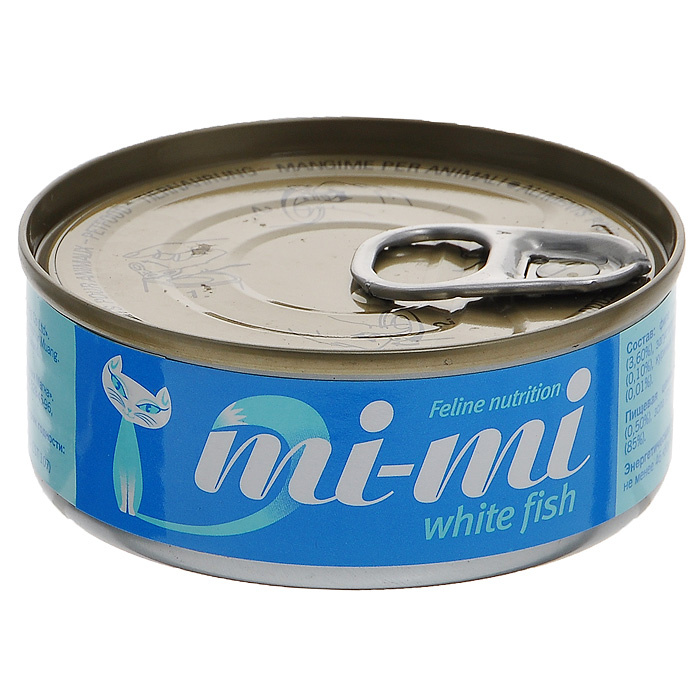 mi-mi консервы для кошек и котят тунец с белой рыбой, 80 г