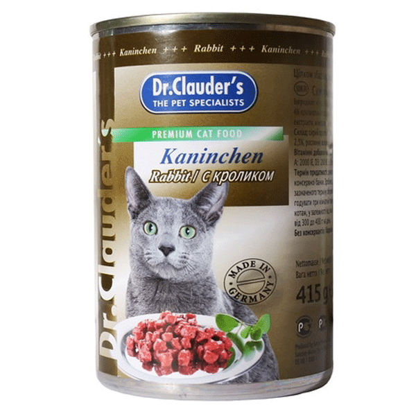 консервы для кошек "dr. clauder's" (д-р клаудер) с кроликом