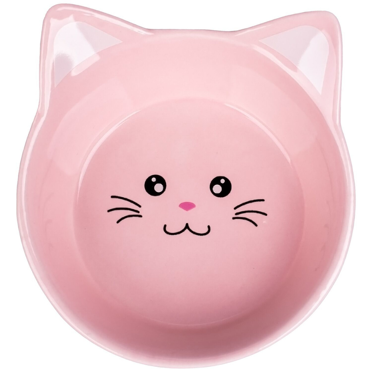 миска керамическая для кошек "mr.kranch" мордочка кошки, 200 мл (розовый)