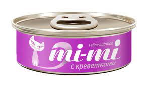mi-mi консервы для кошек и котят тунец с креветками, 80 г