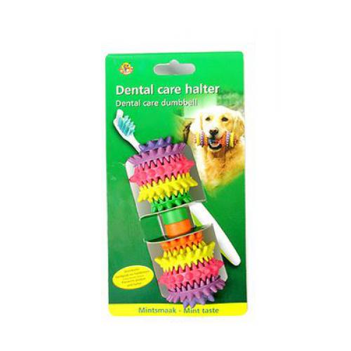 beeztees игрушка для собак гантель шипованная с запахом мяты для ухода за зубами, резина 14*6см
