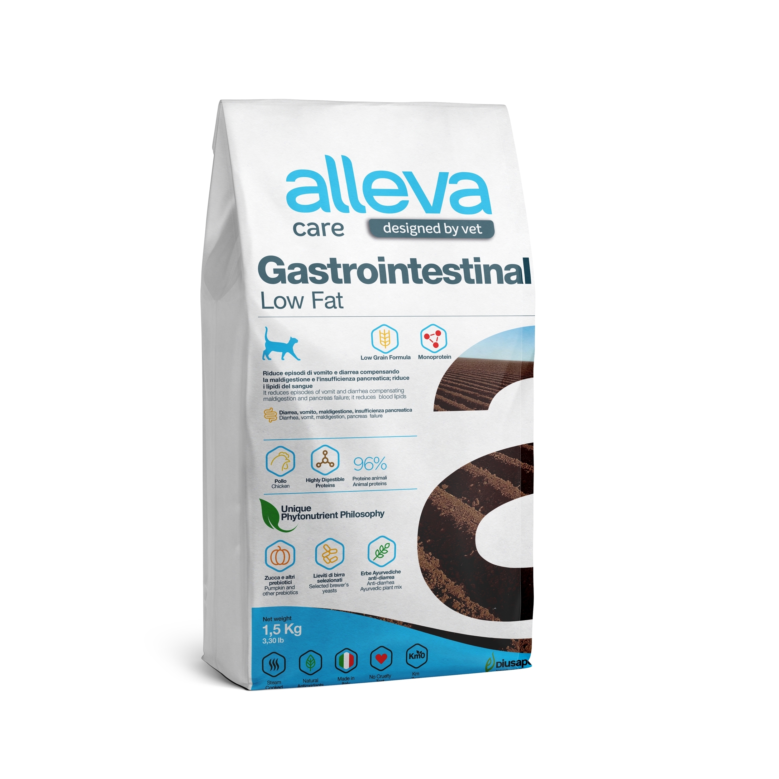 корм для кошек "alleva care gastrointestinal low fat" (аллева кэр гастроинтестинал) с низким содержанием жиров