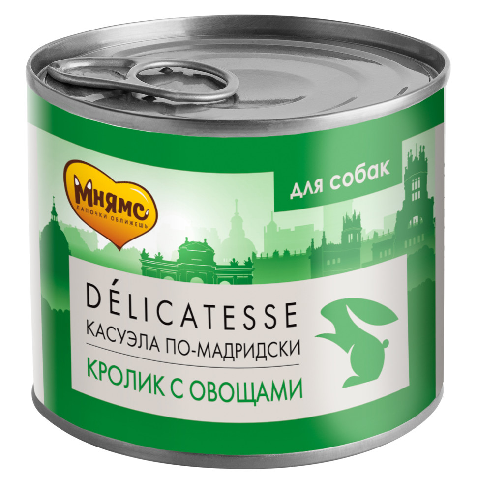 консервы для собак "мнямс delicatesse" касуэла по-мадридски (кролик с овощами)