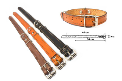 дарэлл 010020кор ошейник кожаный "стандарт" простой 1 слой 20мм*34-44см
