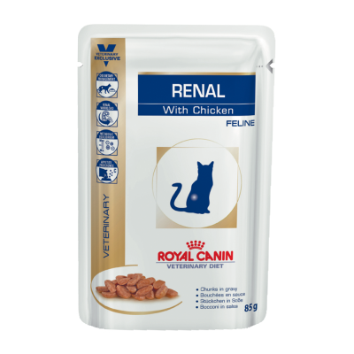 паучи для кошек с заболеваниями почек "royal canin renal feline" (роял канин) с цыплёнком