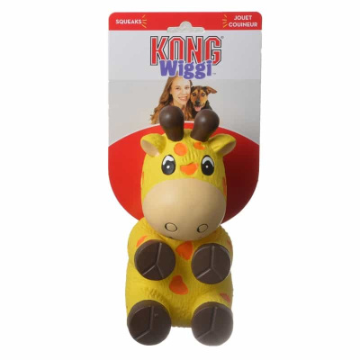 kong игрушка для собак wiggi жираф 22х12 см большой, латекс