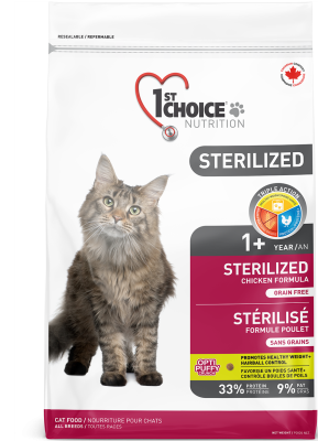 сухой корм  для стерилизованных кошек "1st choice sterilized" (1ст чойс) с курицей и бататом