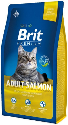 сухой корм для кошек "brit premium cat adult salmon" (брит) с лососем