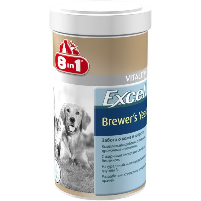 витамины для кошек и собак "8in1 excel brewers yeast" с пивными дрожжами (140 т)