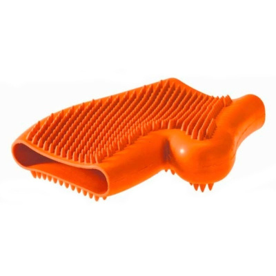 hunter smart резиновая перчатка для вычесывания шерсти оранжевая
