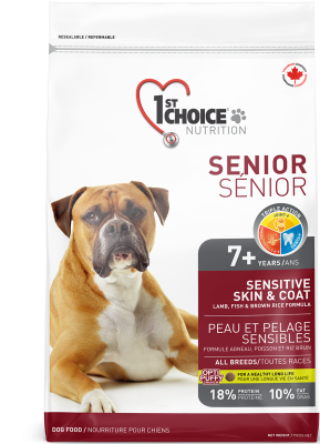 сухой корм 1st choice senior sensitive skin&coat для пожилых собак с чувствительной кожей и шерстью