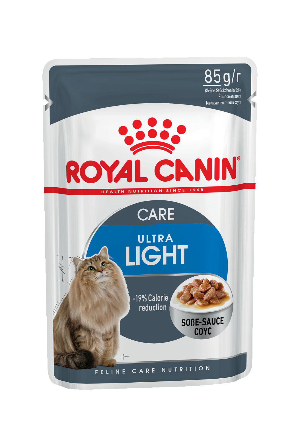 паучи для взрослых кошек для профилактики лишнего веса "royal canin ultra light" (роял канин) мелкие кусочки в соусе