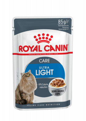 паучи для взрослых кошек для профилактики лишнего веса "royal canin ultra light" (роял канин) мелкие кусочки в соусе