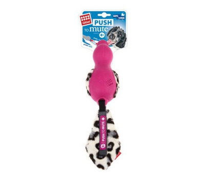 gigwi игрушка для средних и крупных собак утка с отключаемой пищалкой розовая 18см