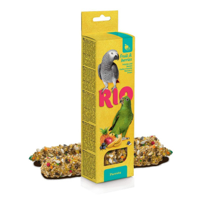 лакомство для попугаев "rio" (рио) палочки с фруктами и ягодами, 2х90г