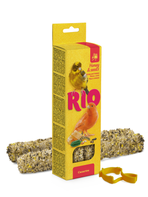 лакомство для канареек "rio" (рио) палочки с мёдом и полезными семенами, 2х40г