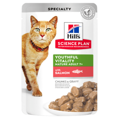 паучи для пожилых кошек "hills youthful vitality" (хиллс) с лососем
