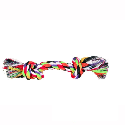 игрушка для собак "trixie" (трикси) верёвка разноцветная с узлом (25 г, 15 см)