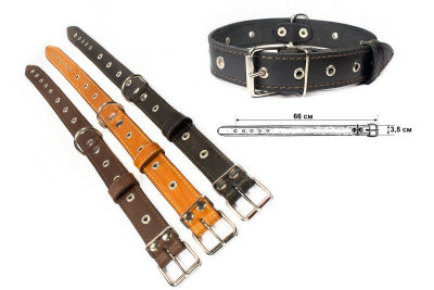 дарэлл 010135кор ошейник кожаный "стандарт" простой 1 слой безразмерный 35мм*66см