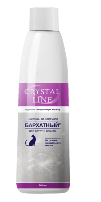 шампунь "crystal line" бархатный от колтунов для кошек и котят, 200 мл