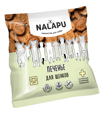 печенье nalapu (на лапу) лакомство для щенков, 115 гр