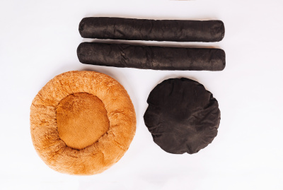 лежак для животных gauff "пончик" коричневый,  размер м