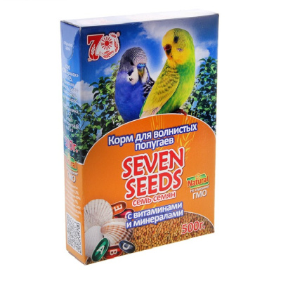 корм для волнистых попугаев "seven seeds" (7 семян) с витаминами и минералами