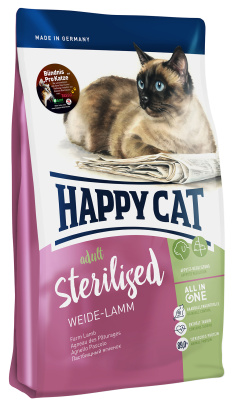 сухой корм для стерилизованных кошек "happy cat supreme sterilised weide-lamb" (хэппи кэт) с ягнёнком