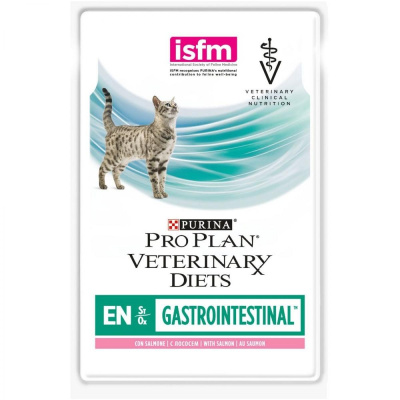 паучи для кошек при патологии жкт "pro plan veterinary diets en gastrointestinal" (проплан) с лососем