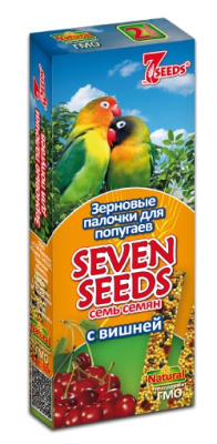 лакомство для попугаев "seven seeds" (7 семян) палочки с вишней, 3шт*90г
