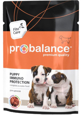 паучи для щенков "probalance puppy immuno protection" (пробаланс) с говядиной в желе