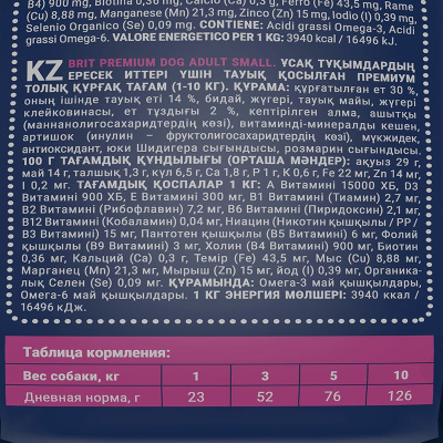 сухой корм для собак мелких пород "brit premium dog adult small" (брит s) с курицей