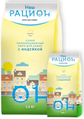 сухой корм для кошек "наш рацион" с индейкой