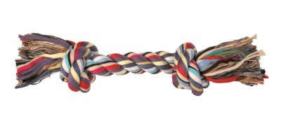 игрушка для собак "trixie" (трикси) веревка разноцветная с узлом (50 г, 20 см)