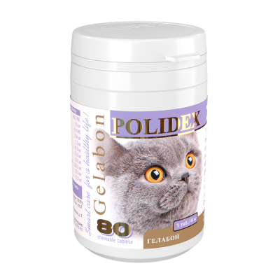 polidex гелабон для кошек, таблетки, № 80, профилактика и лечение опорно- двигательного аппарата