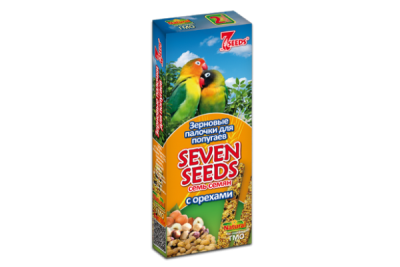 лакомство для попугаев "seven seeds" (7 семян) палочки с орехами, 3шт*90г