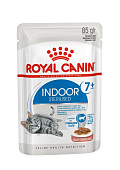 паучи royal canin indoor sterilised 7 + в соусе для стареющих стерилизованных кошек, живущих в помещении