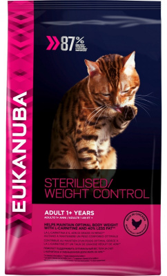 eukanuba cat сухой корм для взрослых кошек с избыточным весом и стерилизованных