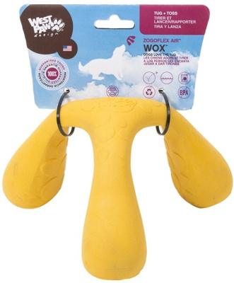 zogoflex air игрушка интерактивная для собак wox 10x15x17 см желтая