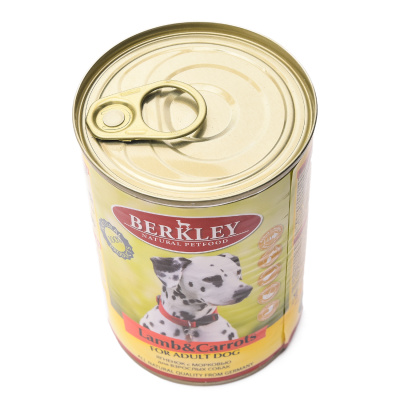 berkley консервы для собак ягненок с морковью 400г