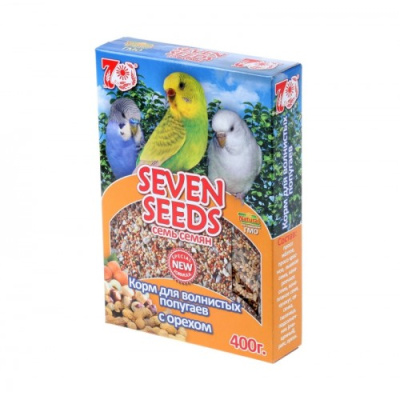 корм для волнистых попугаев "seven seeds special" (7 семян) с орехом
