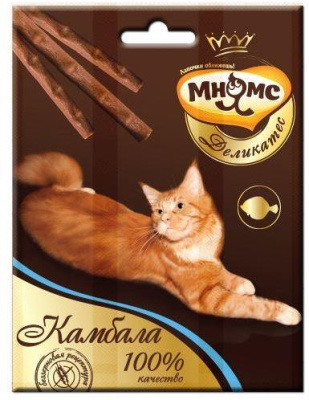 лакомство мнямс деликатес лакомые палочки 9 см для кошек с камбалой 3х4 г