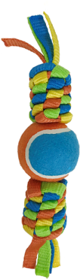 petpark игрушка для собак плетенка с теннисным мячом и петлей 8 см