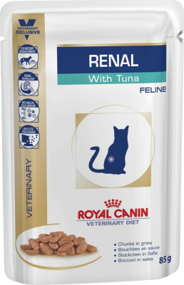 паучи для кошек с заболеваниями почек "royal canin renal" (роял канин) с тунцом