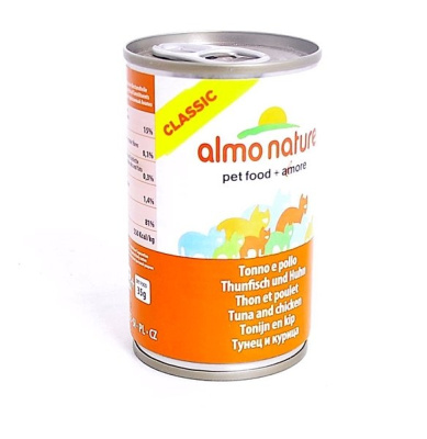 консервы almo nature classic для кошек, курица/тунец