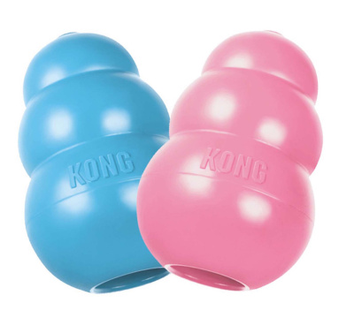 kong puppy игрушка для щенков классик s 7x4 см маленькая цвета в ассортименте: розовый, голубой