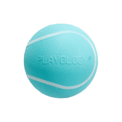 playology жевательный мяч squeaky chew ball 6 см для собак мелких и средних пород с пищалкой и с ароматом арахиса, цвет голубой